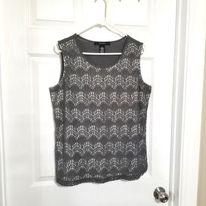 Womans  large gray lace tank top. Very good condition!